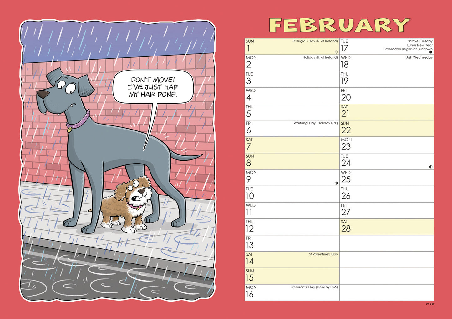 Wacky World of Dogs calendar 2026