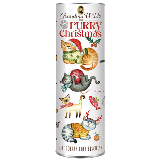 Purry cats christmas biscuit tube