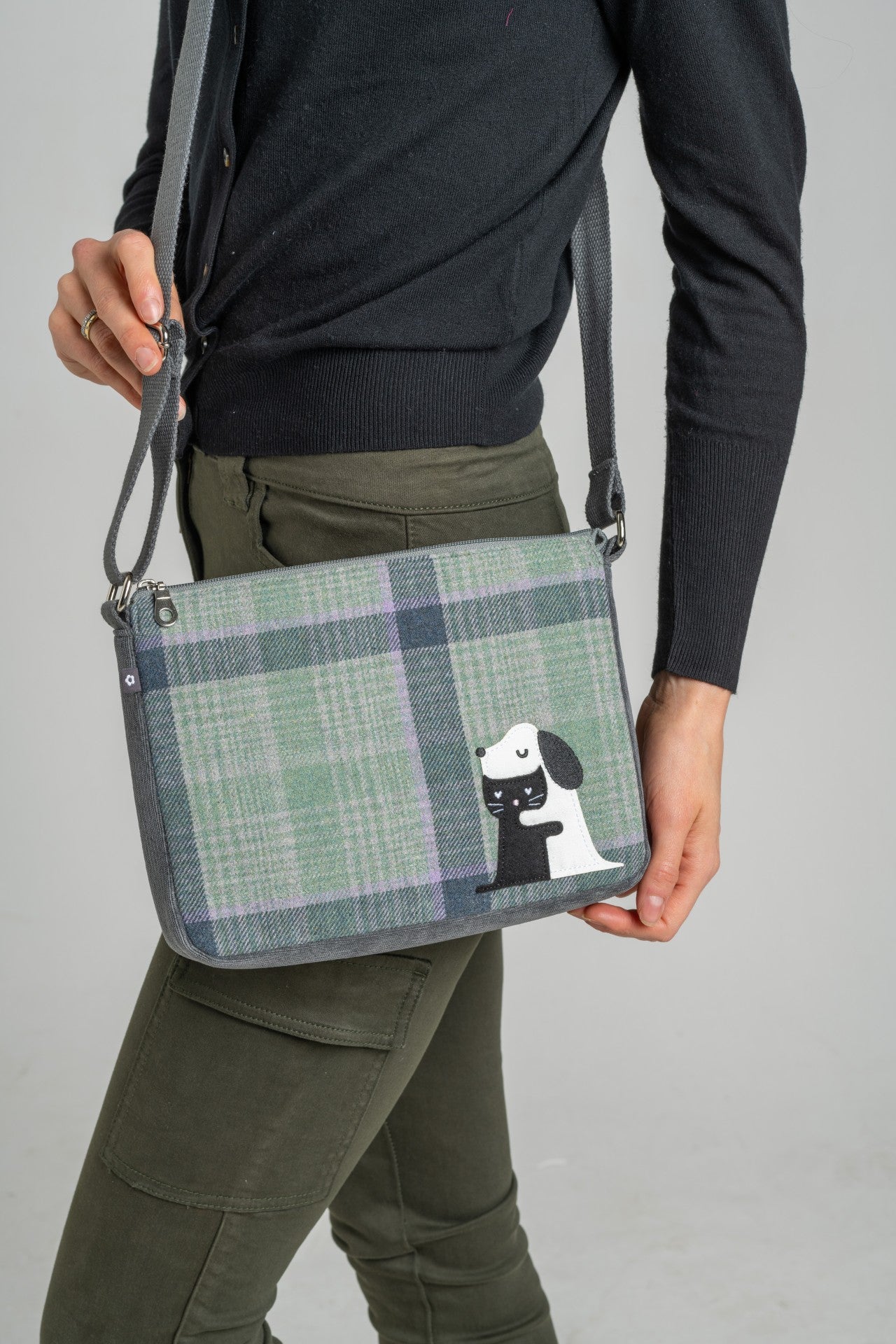 Tweed Messenger Bag - Furry Friends