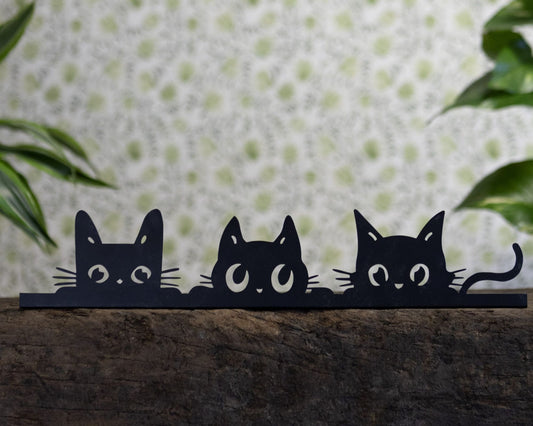 Black Cat Trio Fence Decoration