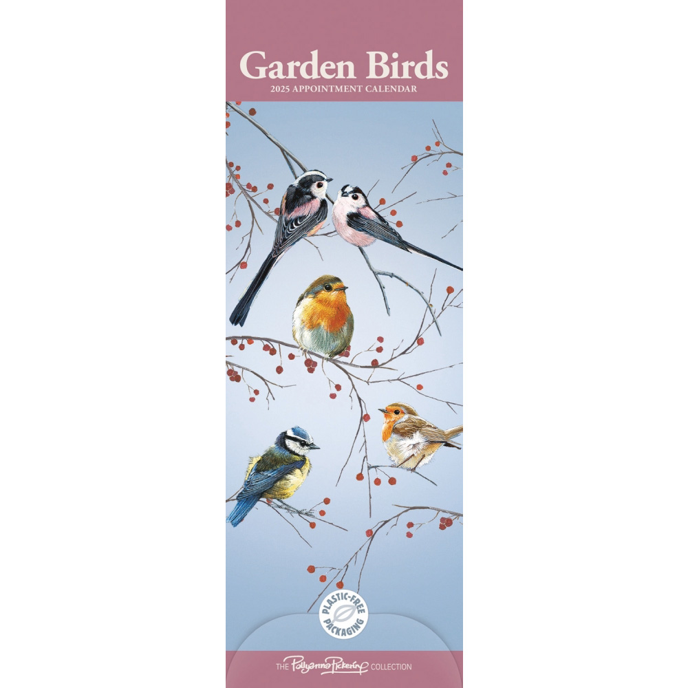 Garden Birds By P. Pickering Slim Calendar 2025