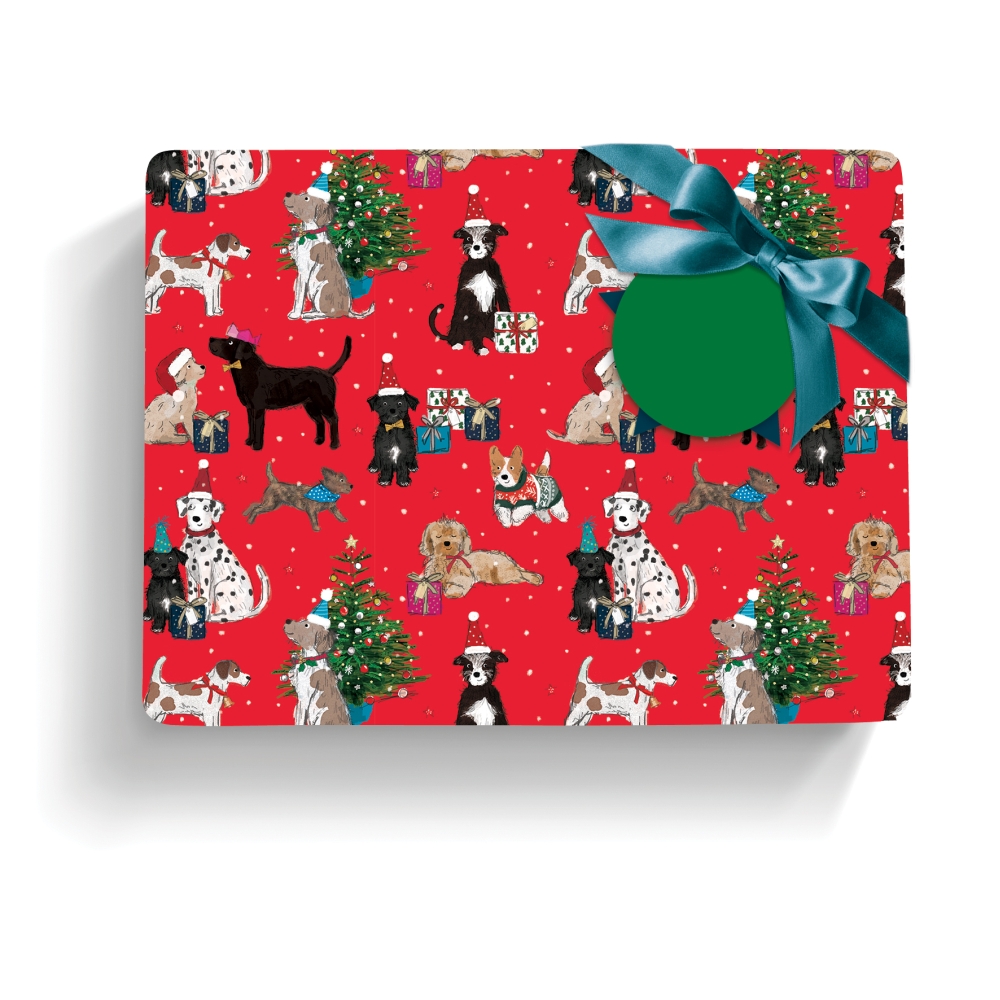 Dogs Around the Tree Wrap and Tags