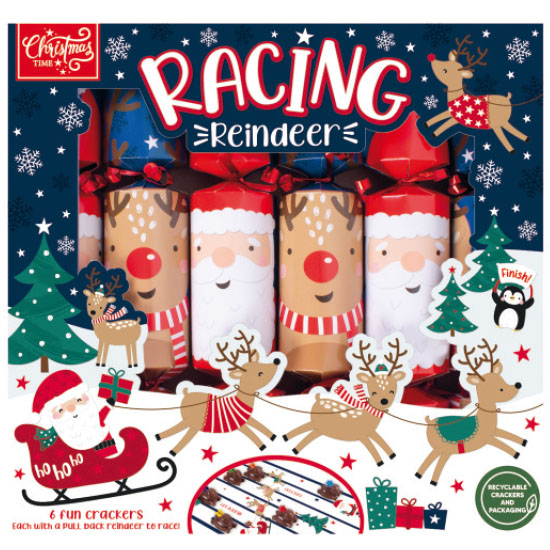 Racing Reindeer Fun Crackers