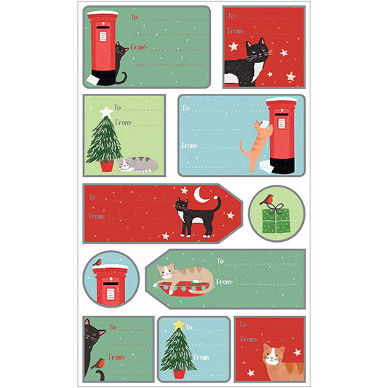 Christmas Kittens Gift Labels