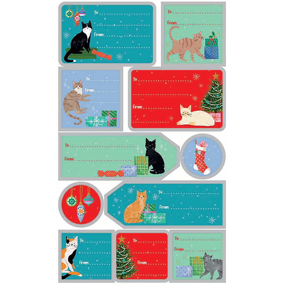 Cute Cats Christmas Labels