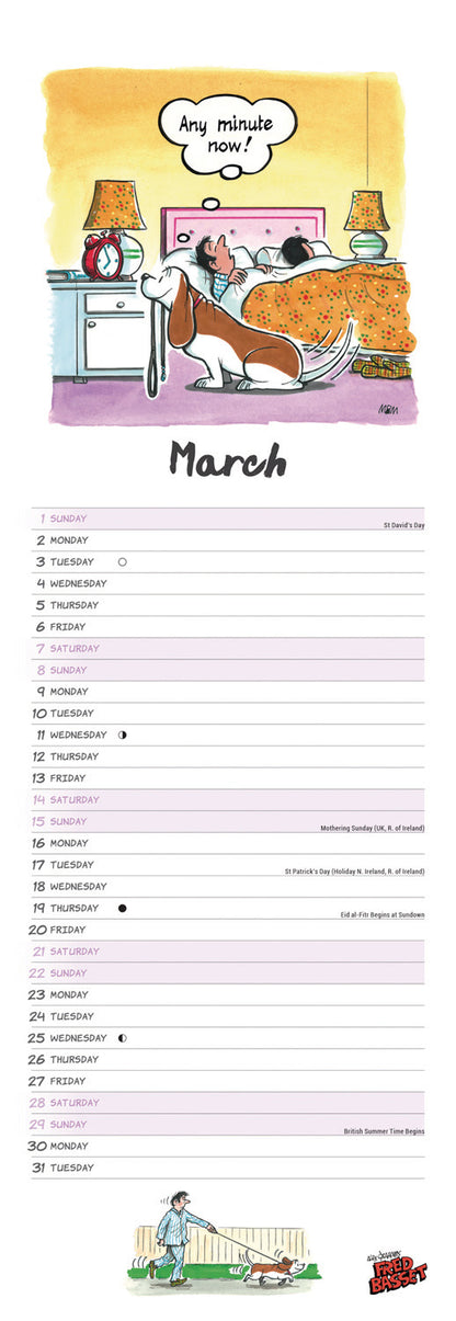 Fred Basset Slim Calendar 2026