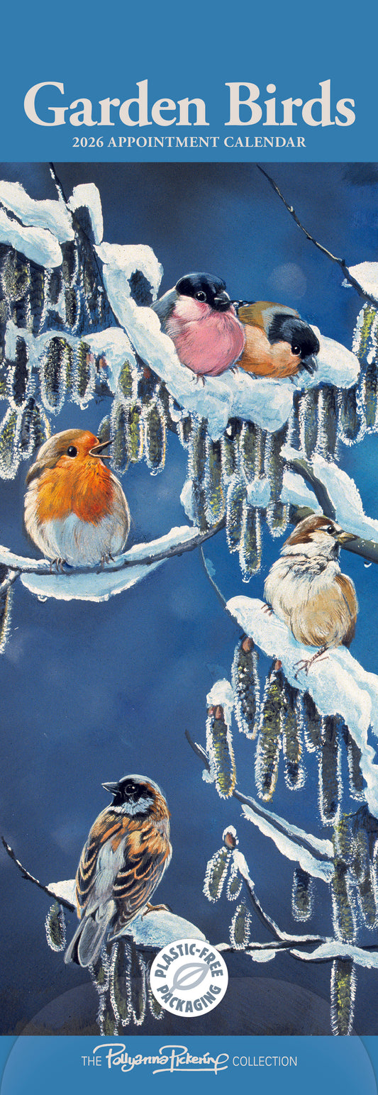 Garden Birds By Pollyanna Pickering Slim Calendar 2026