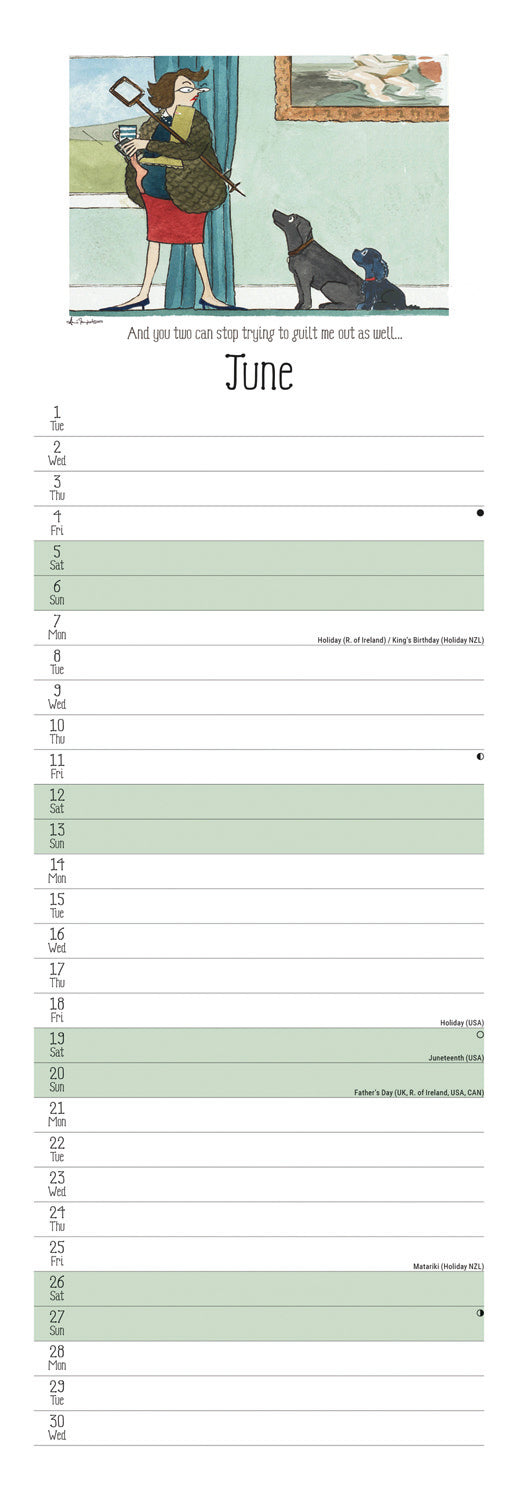 Tottering by Gently Dog's Day Slim Calendar 2027