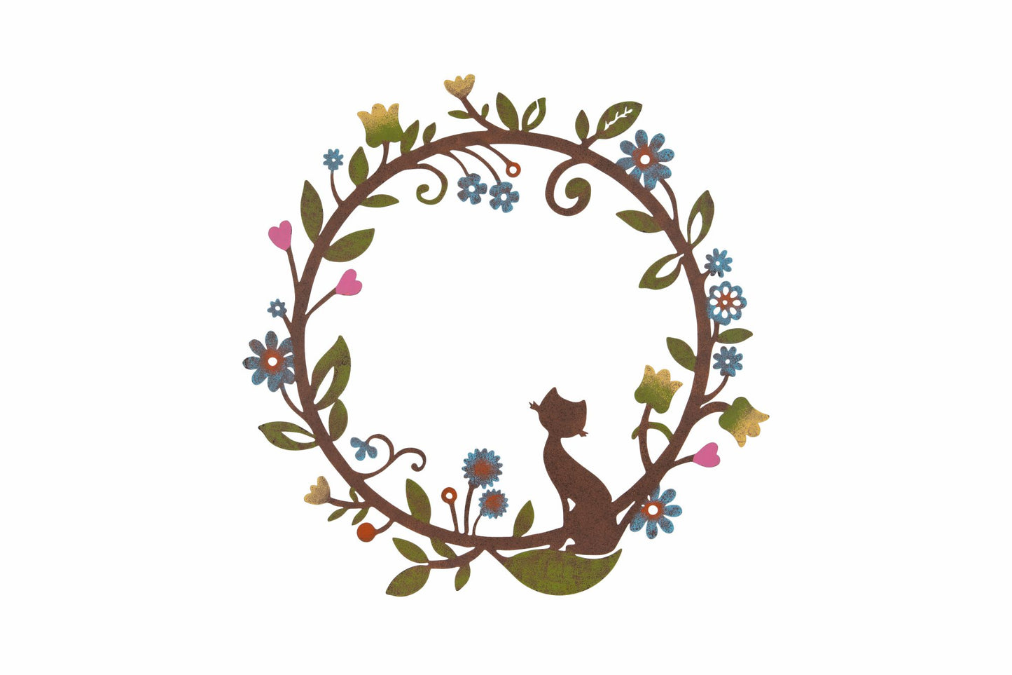 Floral Cat Decorative Wreath