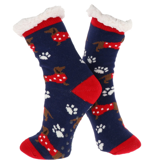 Fluffy Sausage Dog Socks