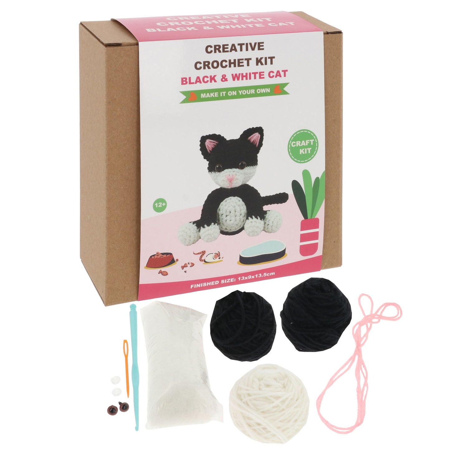Crochet kit - black and white cat