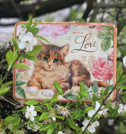 With Love Kitten Biscuit Tin