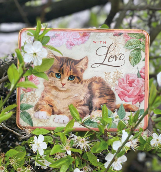 With Love Kitten Biscuit Tin