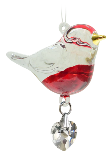 Glass Robin Decoration