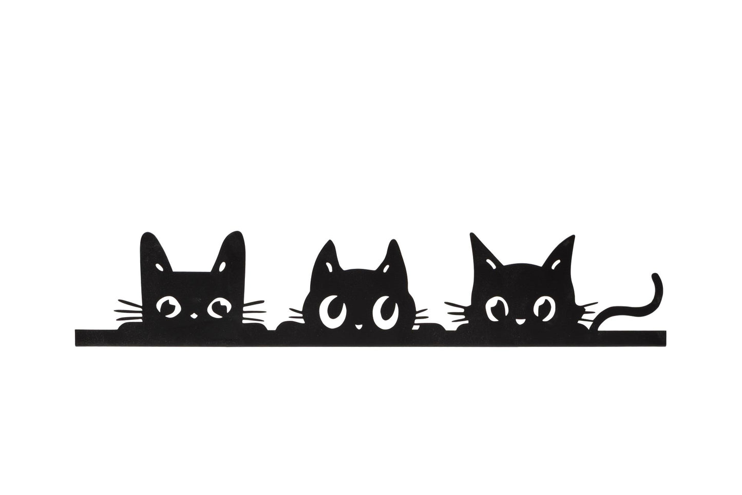 Black Cat Trio Fence Decoration