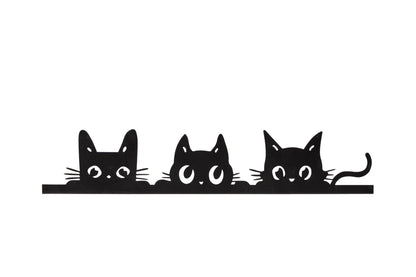 Black Cat Trio Fence Decoration