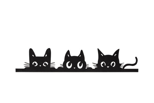 Black Cat Trio Fence Decoration