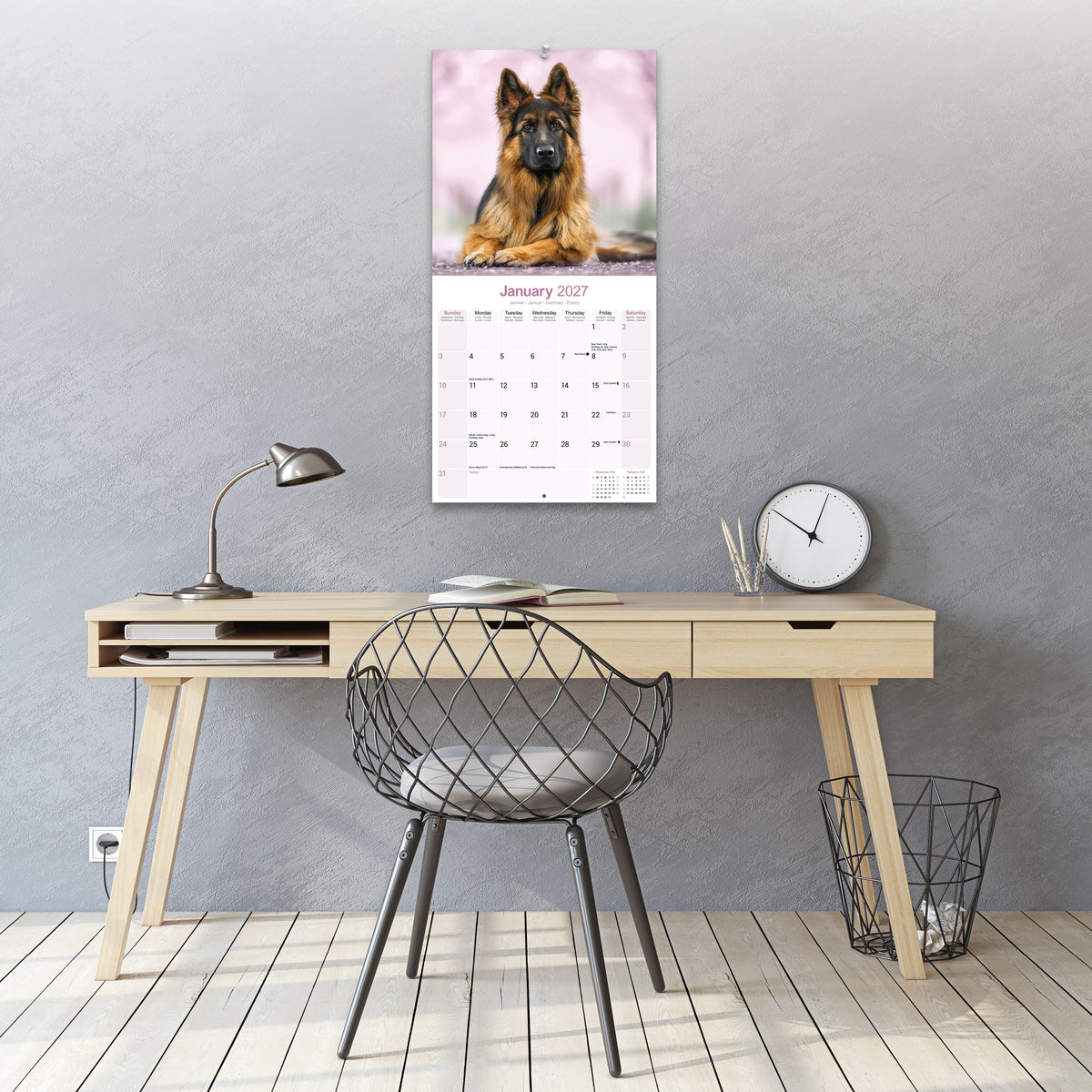 German Shepherd Wall Calendar 2027