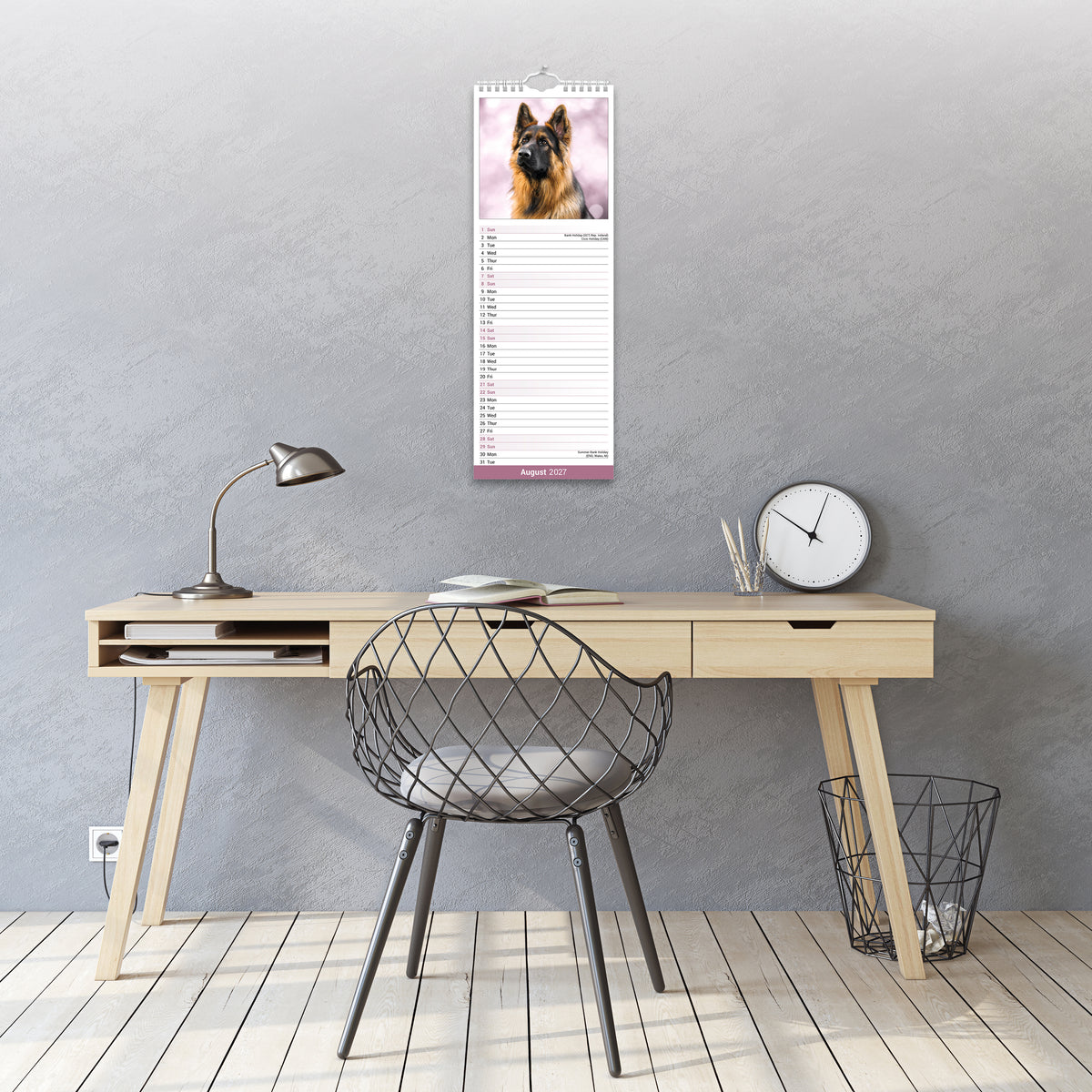 German Shepherd Slim Calendar 2027